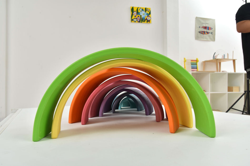 Wooden Rainbow Stacker Blocks - Sweatfully