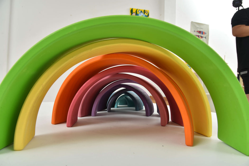 Wooden Rainbow Stacker Blocks - Sweatfully