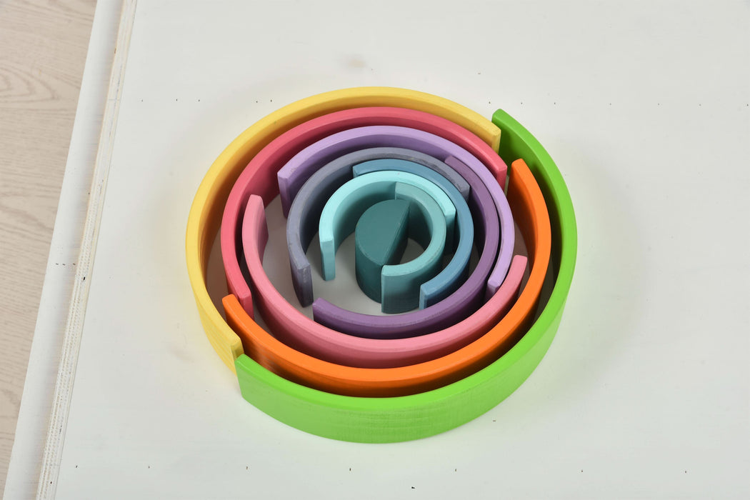 Wooden Rainbow Stacker Blocks - Sweatfully