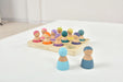 Wooden Rainbow Peg Dolls Figures 12 Piece Set - Sweatfully