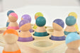 Wooden Rainbow Peg Dolls Figures 12 Piece Set - Sweatfully