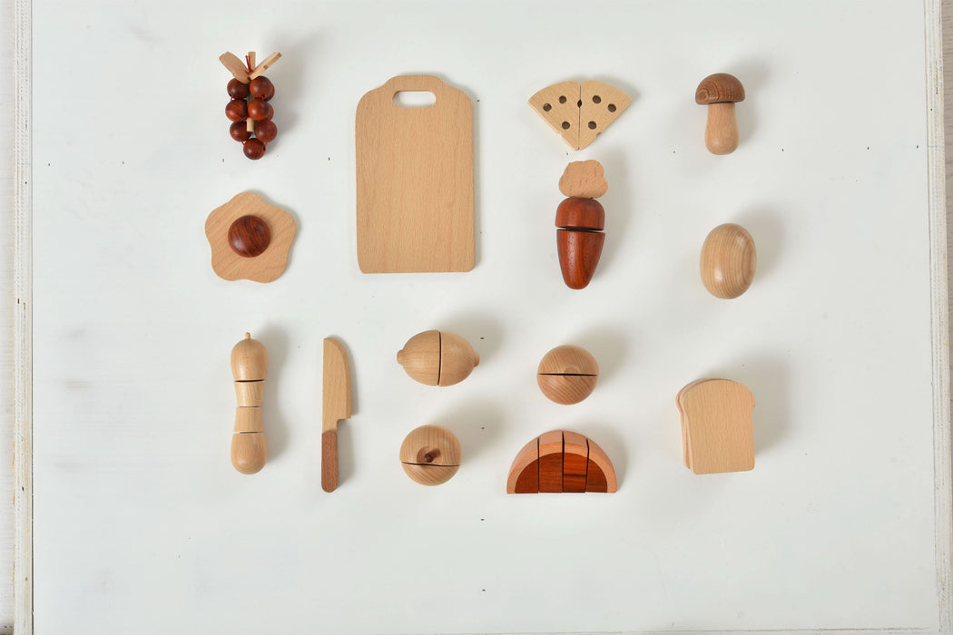 Wooden Play Food Sets for Kids Kitchen - Sweatfully