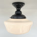 SCHOOLHOUSE Authentic Historical 1930's Antique Milk Glass Ceiling Light - Sweatfully