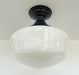 SCHOOLHOUSE Authentic Historical 1930's Antique Milk Glass Ceiling Light - Sweatfully
