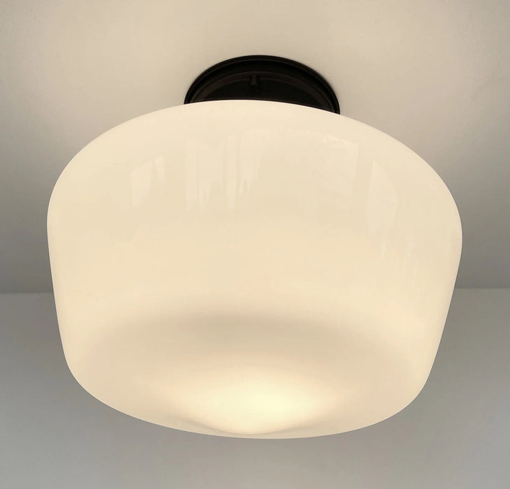 Large Schoolhouse Milk Glass LIGHT Fixture - Sweatfully