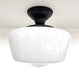 Large Schoolhouse Milk Glass LIGHT Fixture - Sweatfully