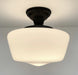 Large Schoolhouse Milk Glass LIGHT Fixture - Sweatfully