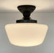 Large Schoolhouse Milk Glass LIGHT Fixture - Sweatfully