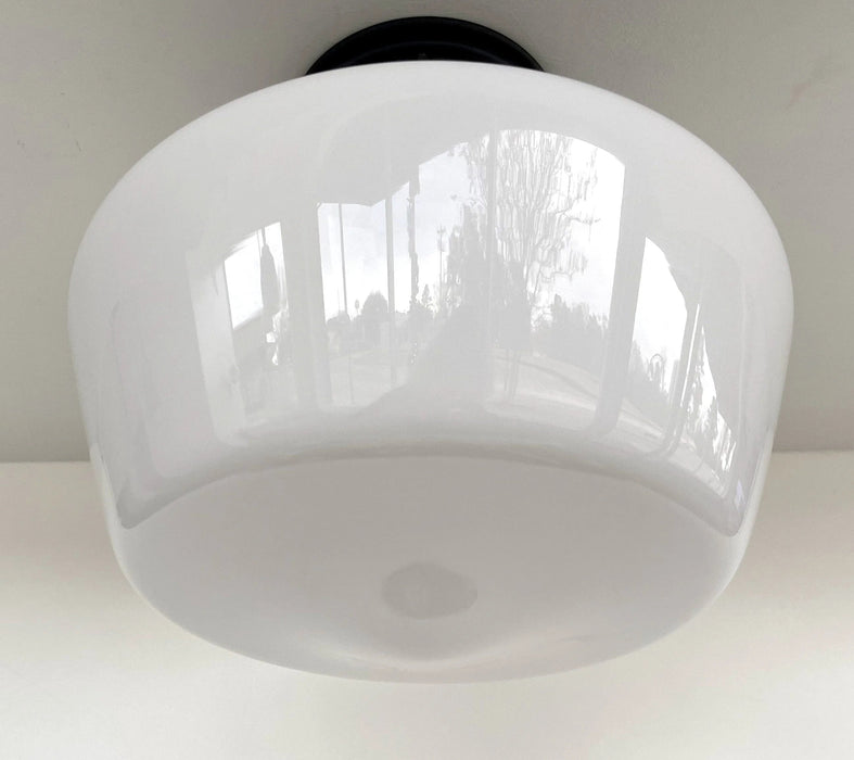 Large Schoolhouse Milk Glass LIGHT Fixture - Sweatfully