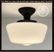Large Schoolhouse Milk Glass LIGHT Fixture - Sweatfully
