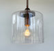 BRUSHED COPPER SEEDED Glass Shade Pendant Light - Sweatfully