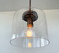 BRUSHED COPPER SEEDED Glass Shade Pendant Light - Sweatfully