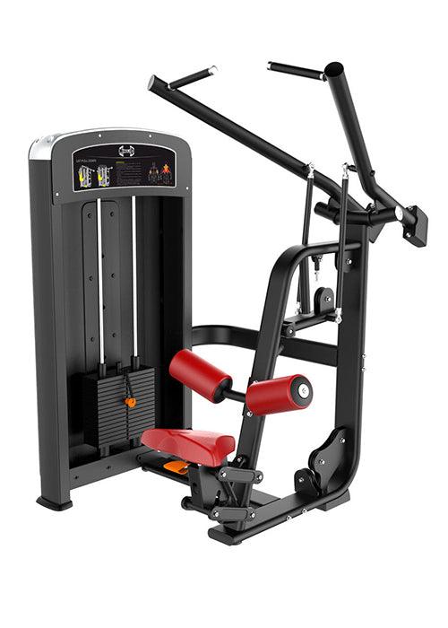 Elite Selectorized Lat Pulldown - Muscle D Fitness - Commercial Adjustable Seated Pin Selectorized Lat Pull-Down - Sweatfully