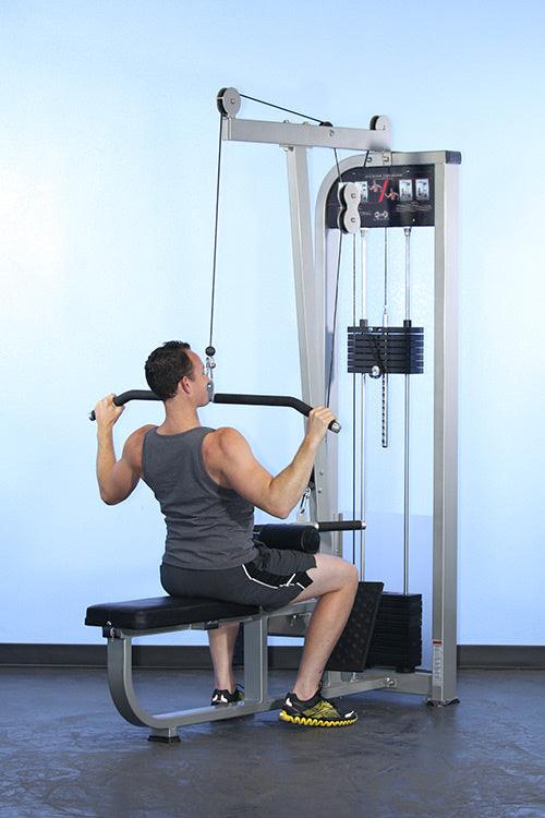 Dual Function Lat-Low Row Combo - Muscle D Fitness -  Seated - Pin Selectorized - Commercial Grade - Sweatfully