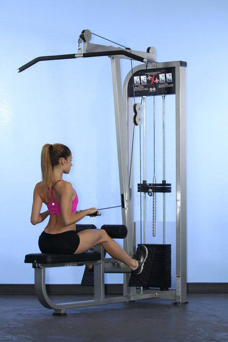 Dual Function Lat-Low Row Combo - Muscle D Fitness -  Seated - Pin Selectorized - Commercial Grade - Sweatfully