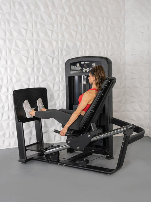 Elite Selectorized Leg Press - Muscle D Fitness - Commercial - Adjustable Seat - Pin Selectorized - Quads Glutes Workout - Sweatfully