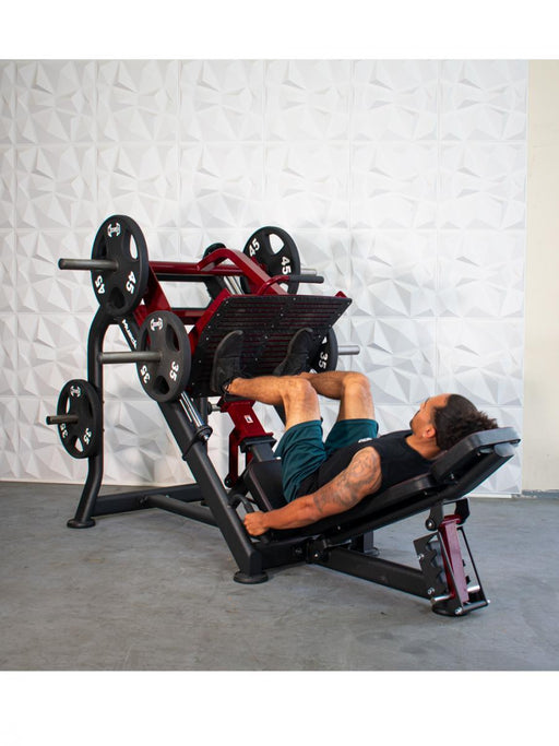 Pro Strength Linear Bearing Leg Press - Muscle D Fitness - Adjustable Back Pad - Plate Loaded - Sweatfully