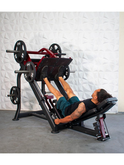 Pro Strength Linear Bearing Leg Press - Muscle D Fitness - Adjustable Back Pad - Plate Loaded - Sweatfully