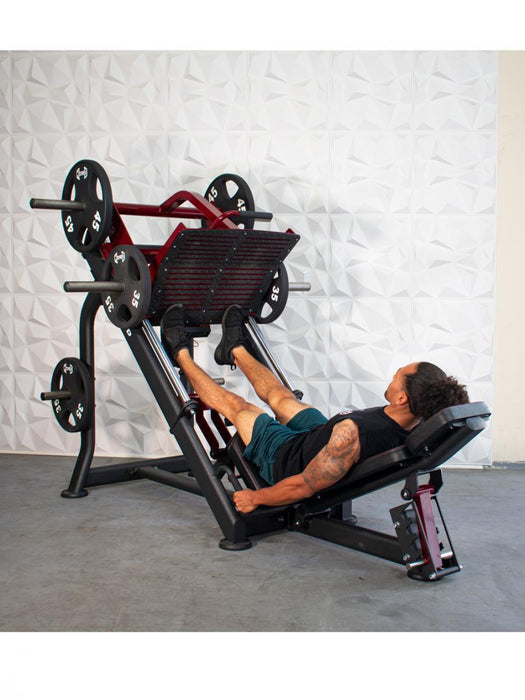 Pro Strength Linear Bearing Leg Press - Muscle D Fitness - Adjustable Back Pad - Plate Loaded - Sweatfully