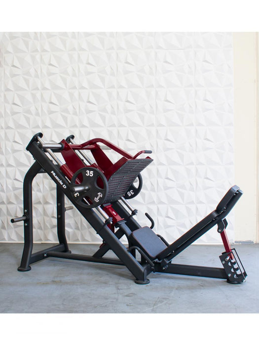 Pro Strength Linear Bearing Leg Press - Muscle D Fitness - Adjustable Back Pad - Plate Loaded - Sweatfully