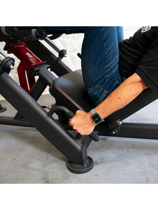 Pro Strength Linear Bearing Leg Press - Muscle D Fitness - Adjustable Back Pad - Plate Loaded - Sweatfully