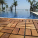 Calgary Oiled Teak Outdoor Interlocking Tiles, 18 Slat (10 sq ft) - Sweatfully