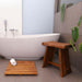 Salem Teak Shower and Bath Stool with Curved Seat - Sweatfully