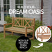 Åre 2 Person Natural Teak Outdoor Patio and Garden Bench - Sweatfully