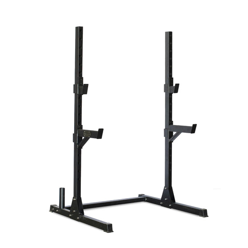 Compact Squat Stand - Muscle D Fitness - Adjustable Safety Guards - Vertical Bar Storage - Home Gym - Sweatfully