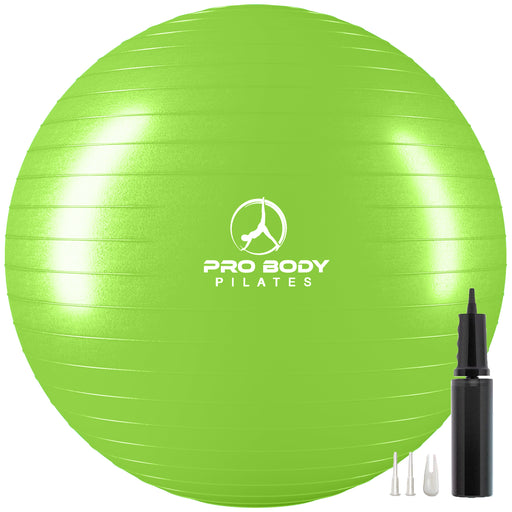 Yoga Ball for Pregnancy, Fitness, Balance, Workout at Home, Office and Physical Therapy (Lime) - Sweatfully