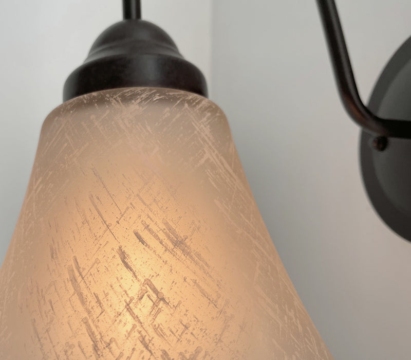 Modern Farmhouse LINEN Glass Wall Sconce Lighting Fixture - Sweatfully