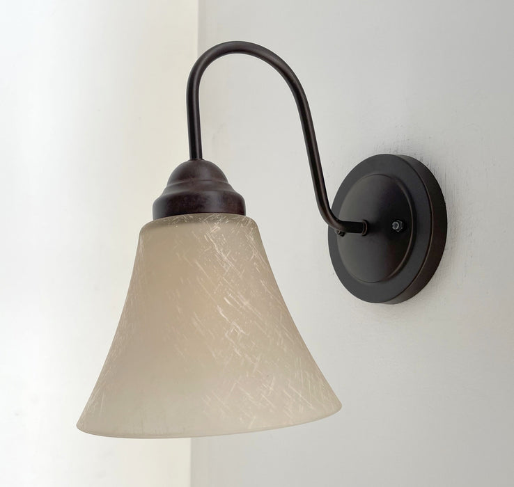 Modern Farmhouse LINEN Glass Wall Sconce Lighting Fixture - Sweatfully