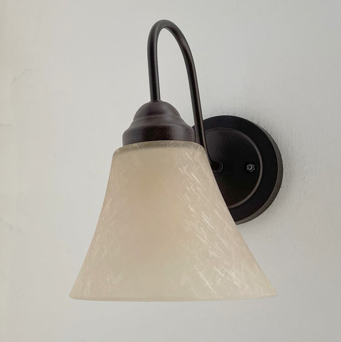 Modern Farmhouse LINEN Glass Wall Sconce Lighting Fixture - Sweatfully