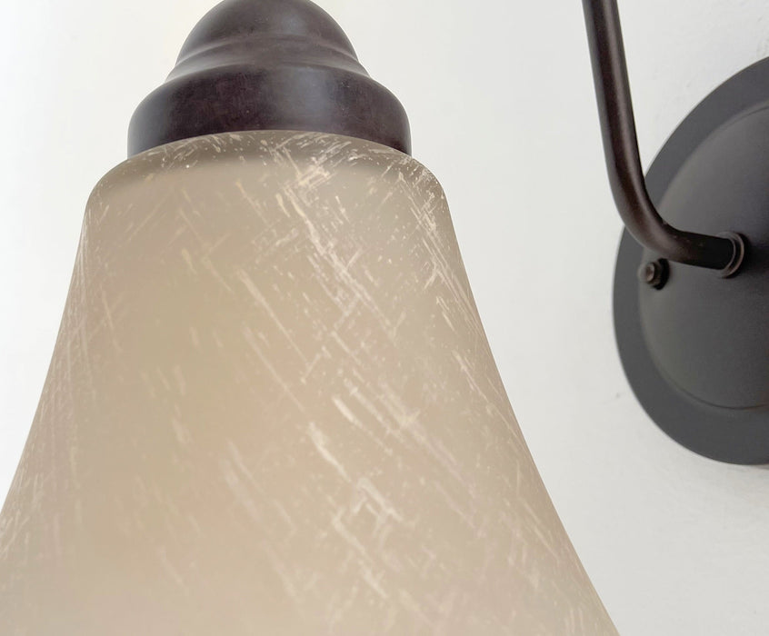 Modern Farmhouse LINEN Glass Wall Sconce Lighting Fixture - Sweatfully