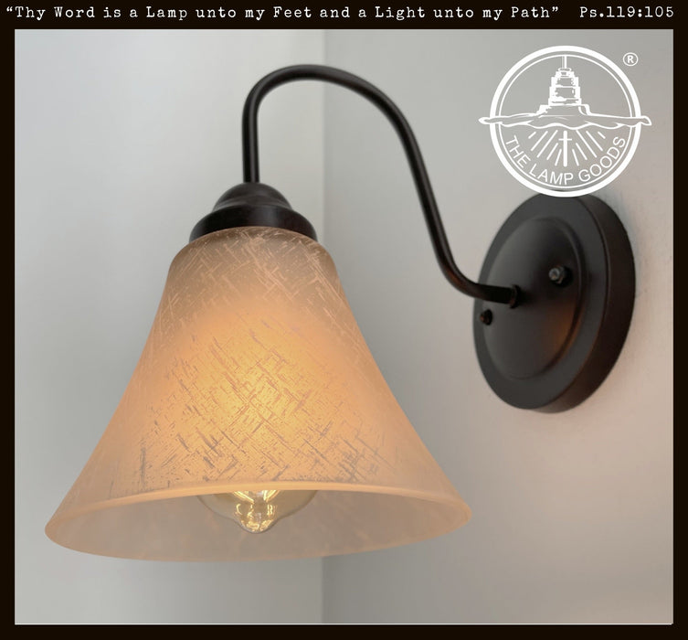 Modern Farmhouse LINEN Glass Wall Sconce Lighting Fixture - Sweatfully