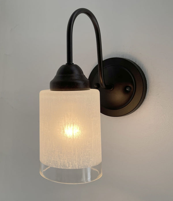 Modern Farmhouse Linen & Clear Glass Wall Sconce Lighting - Sweatfully