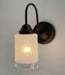 Modern Farmhouse Linen & Clear Glass Wall Sconce Lighting - Sweatfully