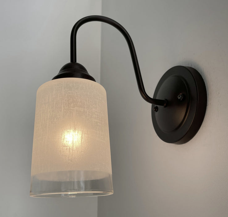Modern Farmhouse Linen & Clear Glass Wall Sconce Lighting - Sweatfully