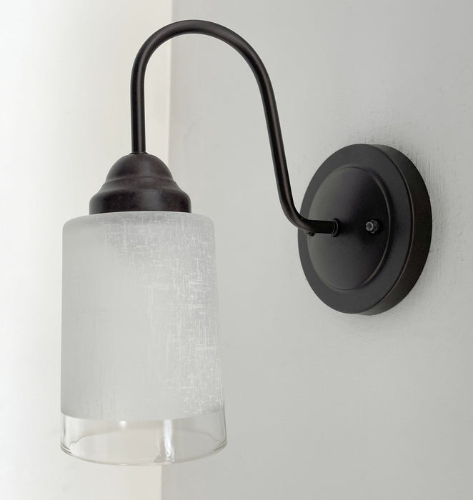 Modern Farmhouse Linen & Clear Glass Wall Sconce Lighting - Sweatfully