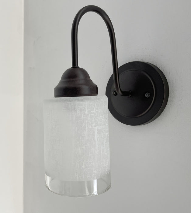 Modern Farmhouse Linen & Clear Glass Wall Sconce Lighting - Sweatfully