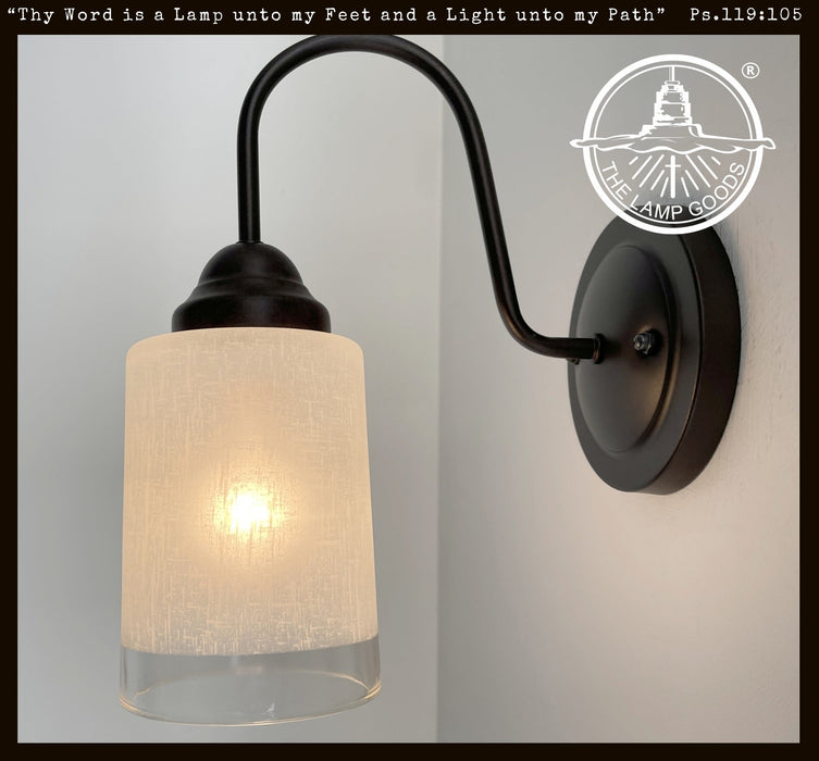 Modern Farmhouse Linen & Clear Glass Wall Sconce Lighting - Sweatfully