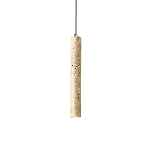 Long Cylinder Travertine Pendant Lamp - Sweatfully