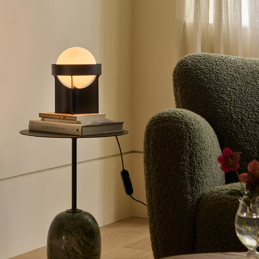 Loop Table Lamp in Dark Grey + Sphere IV - Sweatfully