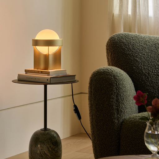 Loop Table Lamp in Gold + Sphere IV - Sweatfully