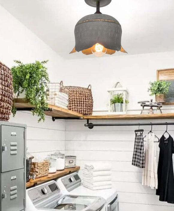 Lotus Galvanized Ceiling Light - Sweatfully