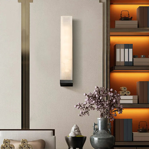 Luxurious Rectangle Alabaster Wall Lamp - Sweatfully