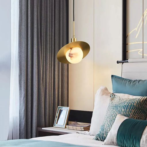 Luxury Alabaster Round Pendant Lamp - Sweatfully