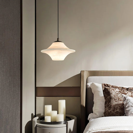 Luxury Alabaster Saucer Pendant Light - Sweatfully