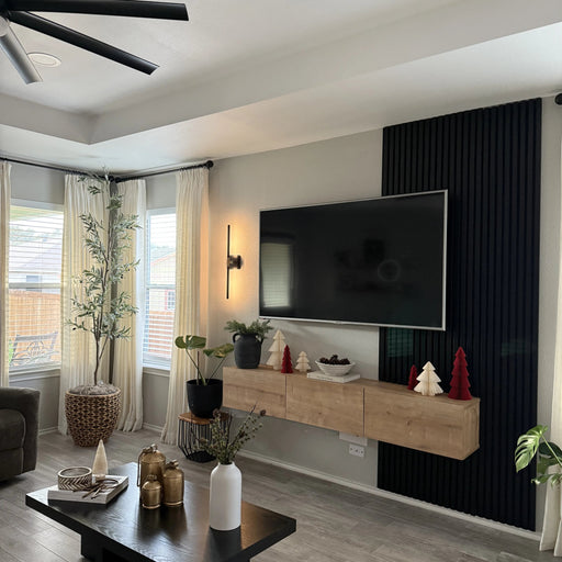 Luxury Black Acoustic Solid Wood Wall Panels ( 2 Panels Per Box） - Sweatfully