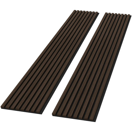 Luxury Smoked Walnut Acoustic Solid Wood Slat Wall Panels ( 2 Panels Per Box） - Sweatfully